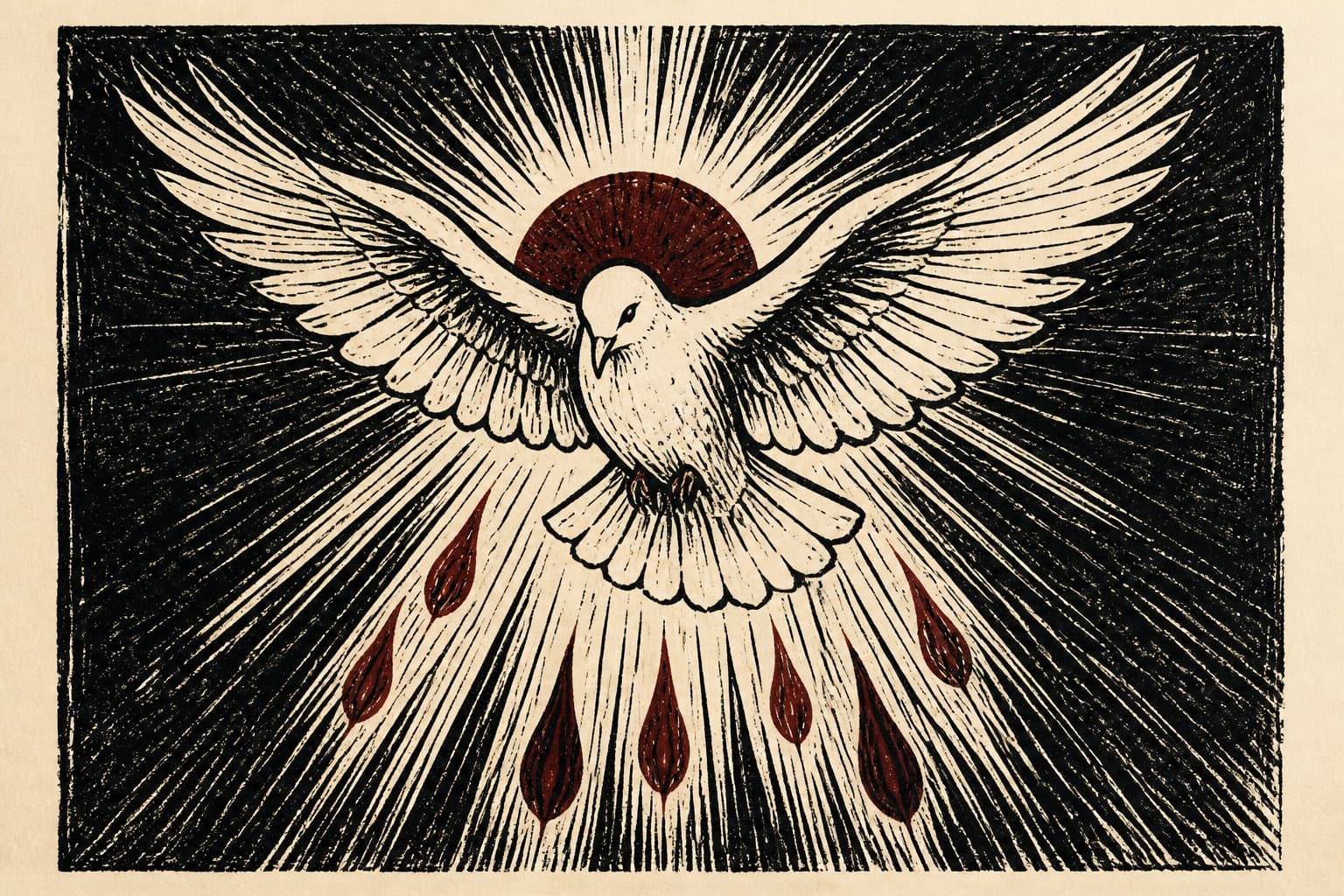 Dove woodcut